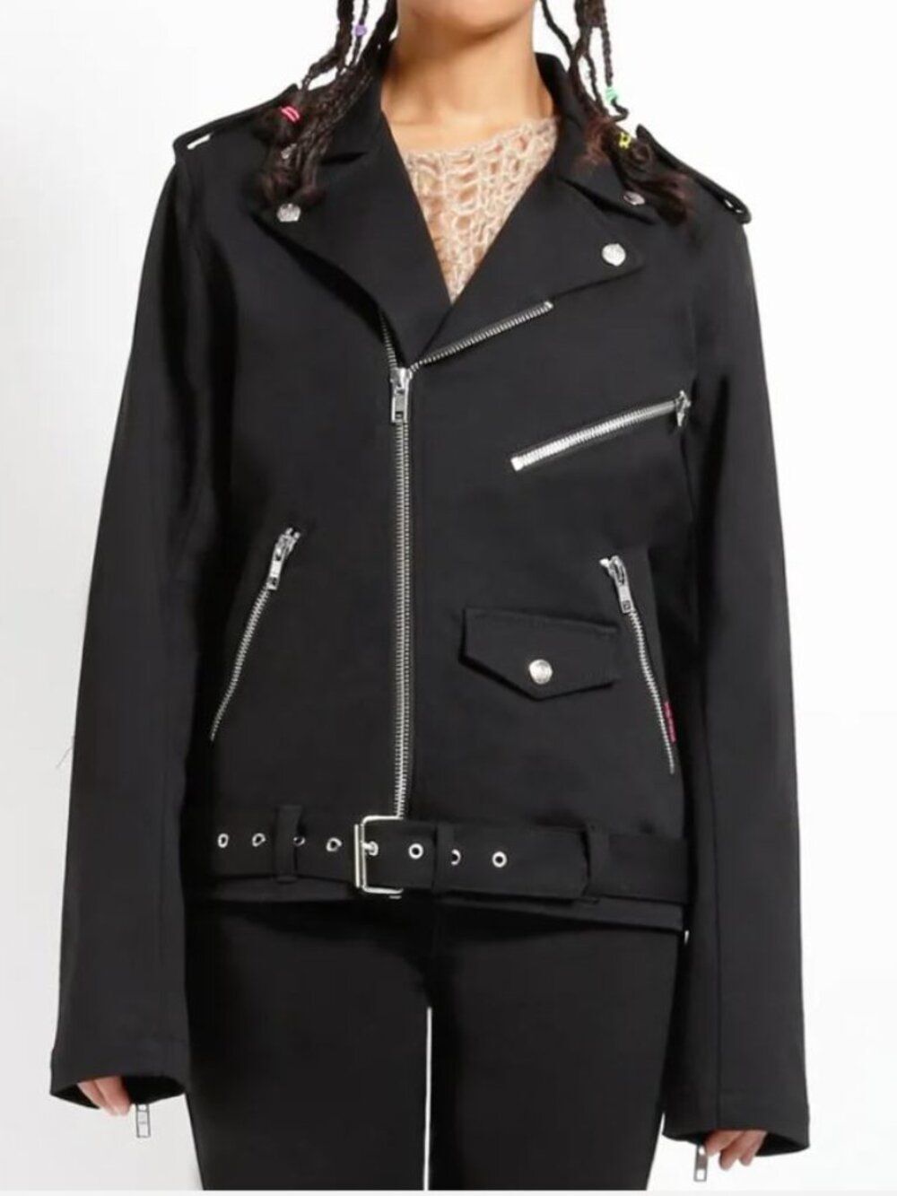 Tripp NYC Biker Moto Jacket Trash & Vaudeville Sz L Punk Goth